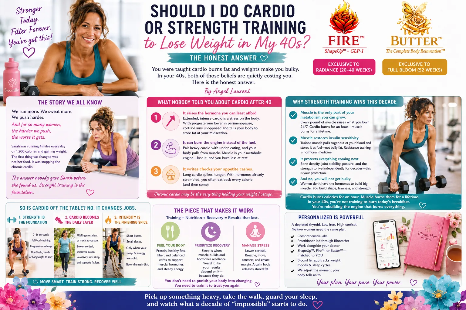 Woman in her 40s choosing strength training to rebuild her metabolism