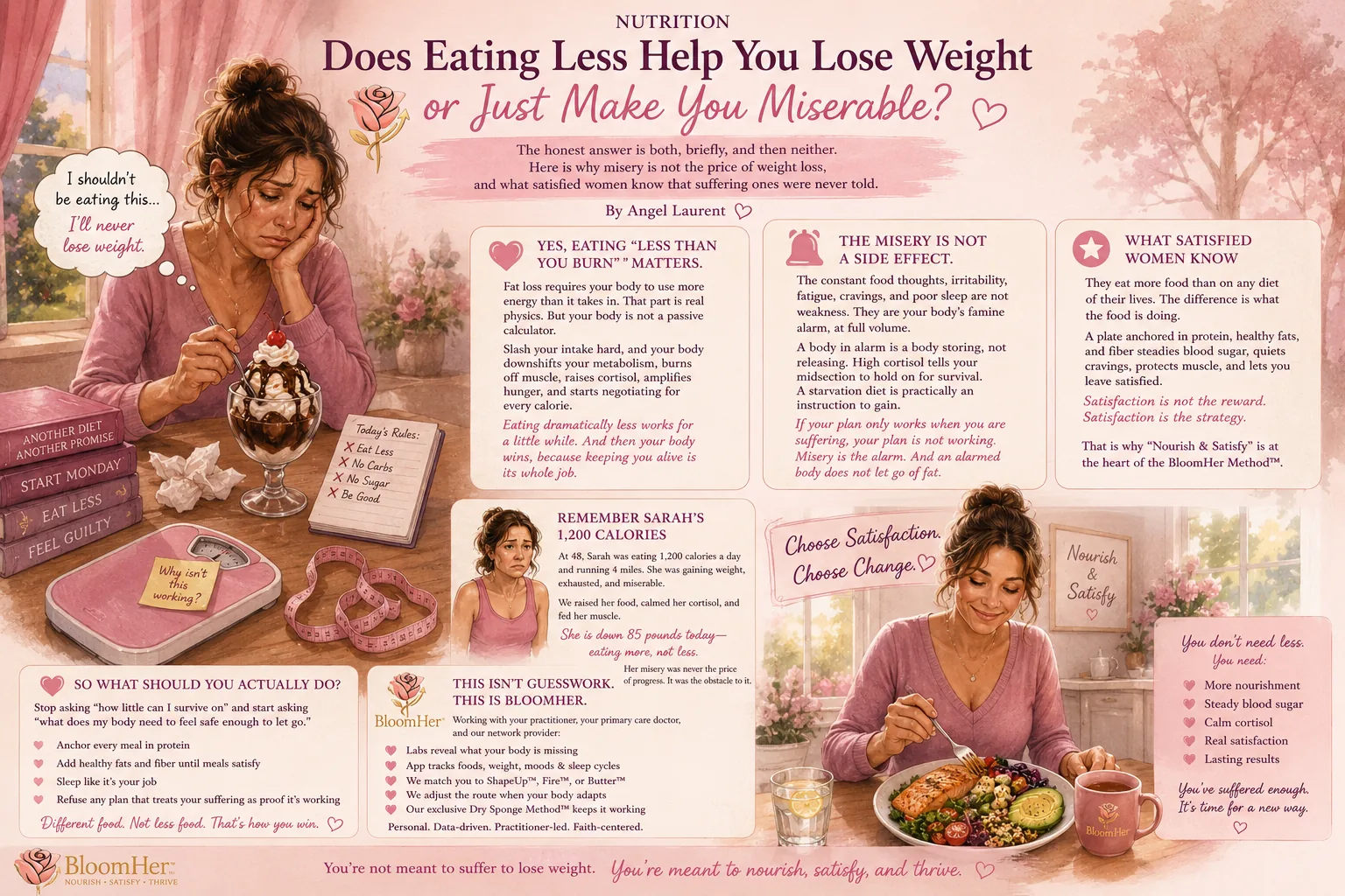 Woman choosing a satisfying, nourishing meal over a restrictive diet