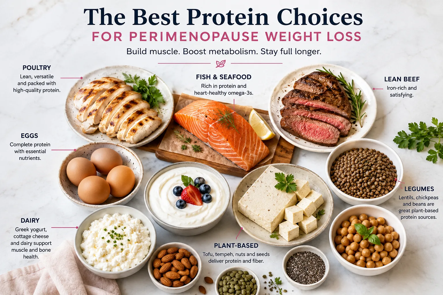 Protein-anchored meals for perimenopause weight loss