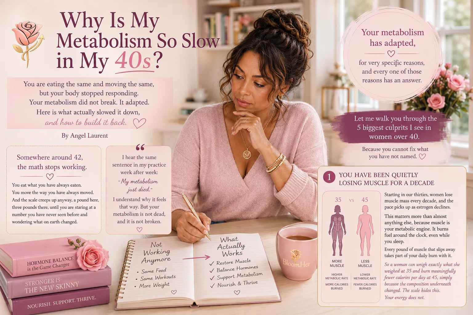 Woman in her 40s learning why her metabolism slowed and how to rebuild it